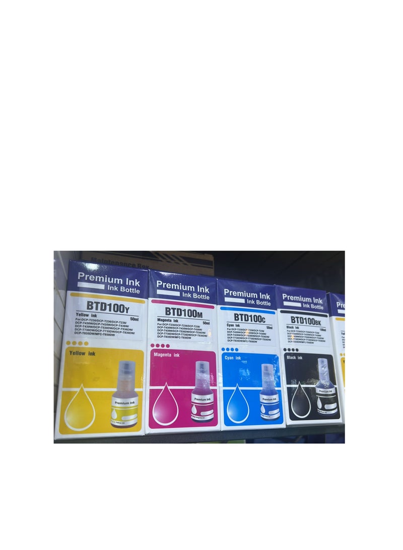 Terabyte BTD100 Full set Ultra High Yield Black, 7,500 Page Yield,Color each Cyan ,Yellow,Magenta, 5,000 Page Yield for Ink Tank Printers Black,Cyan,Yellow,Magenta - Image 1